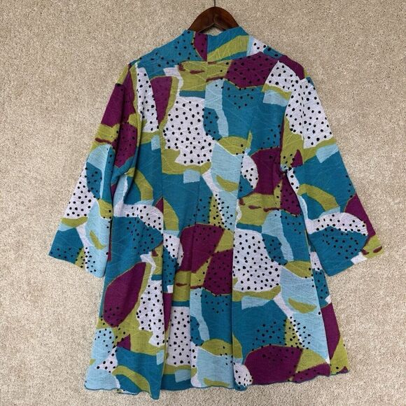 Ali‎ Miles Scarf Front Cardigan Women's Large Lagen Look Multi Color Knit Top - Picture 10 of 10